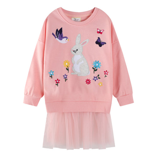 Mädchen Sweatshirt mit Tüllrock und tierischer Applikation EB