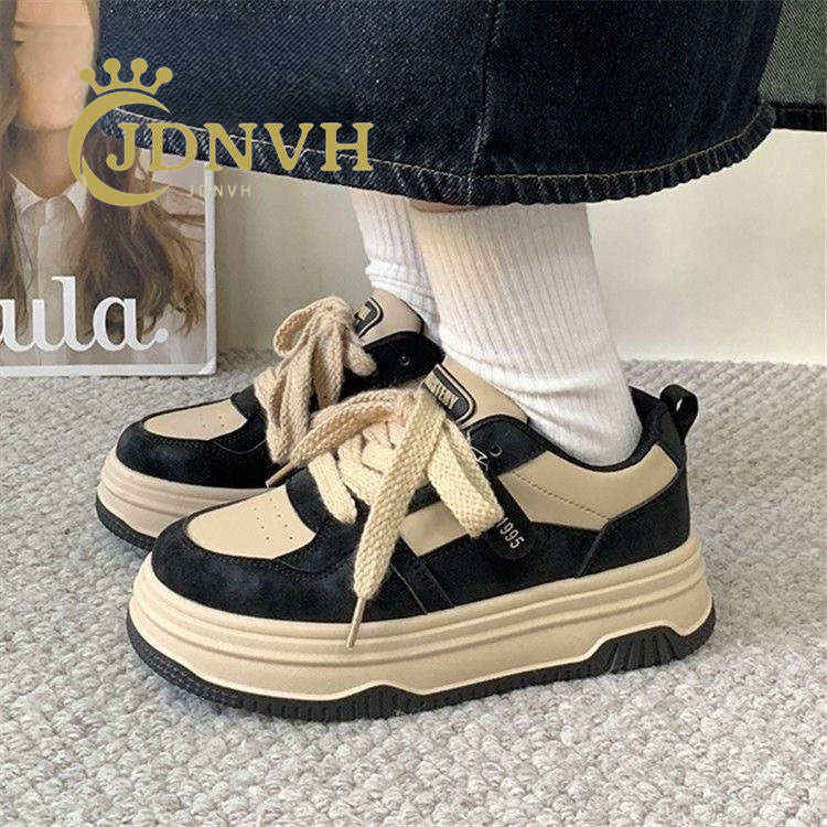 Damen modische Sneakers mit verstärktem Plateau und einzigartiger Schnürung EB