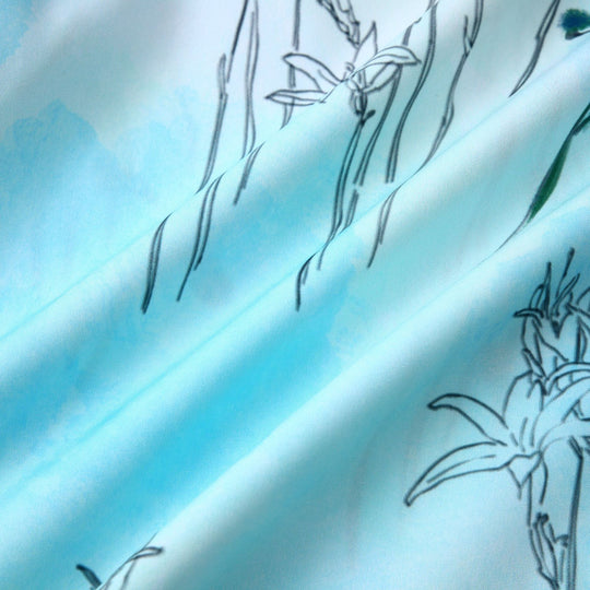 Damen Kurzarmhemd mit floralem Aquarelldruck und lockerer Passform EB