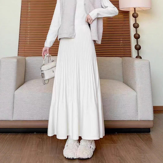 Damen eleganter Faltenrock mit hohem Bund EB