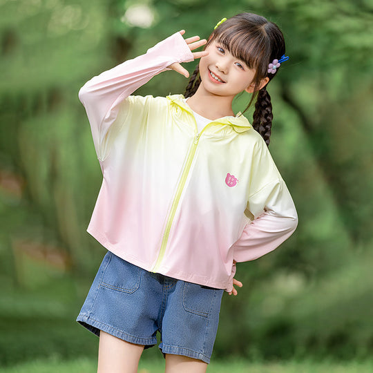 Damen nan leichte Kinder-Sonnenschutzjacke mit Kapuze R&B