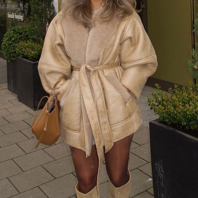 Damen Lässige jacke mit weichem Futter und praktischen Taschen EB