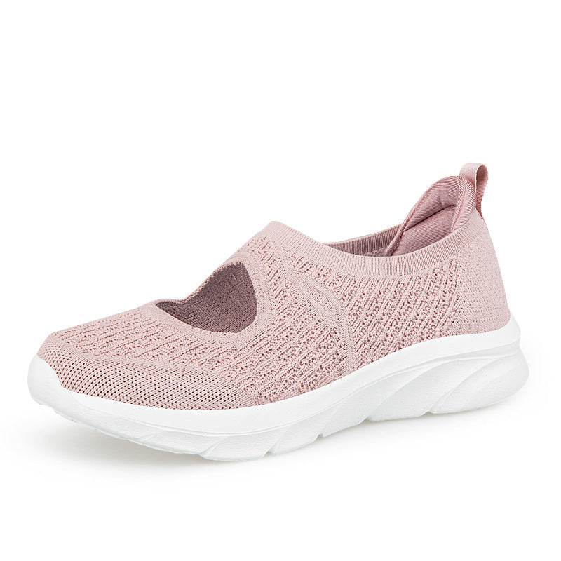 Damen Atmungsaktive Slip-On Sneakers mit elastischem Obermaterial und dämpfender Sohle EB