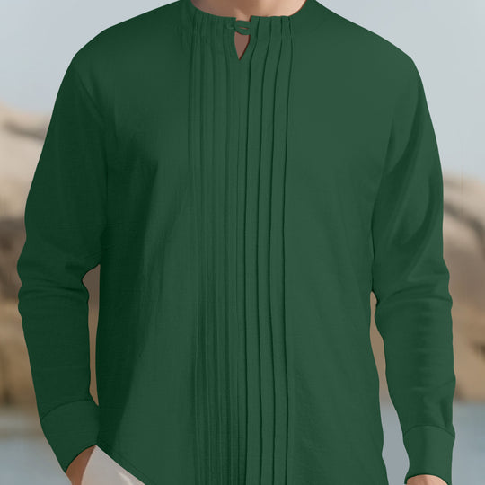 Herren Elegantes Langarmhemd mit strukturiertem Design EB