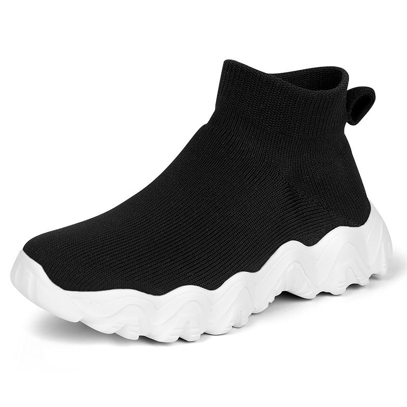 Damen nan elastischer Strick-Sockenschuh mit ergonomischer Wellen-Plateausohle EB
