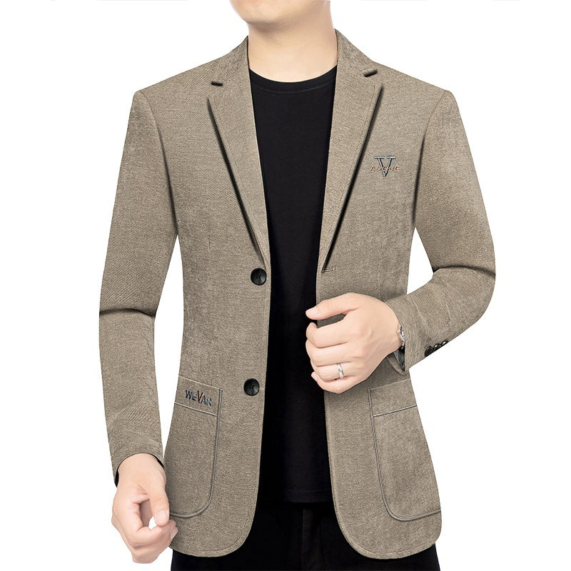 Herren Casual-Sakko in Denimoptik mit Slim-Fit und aufgesetzten Taschen EB