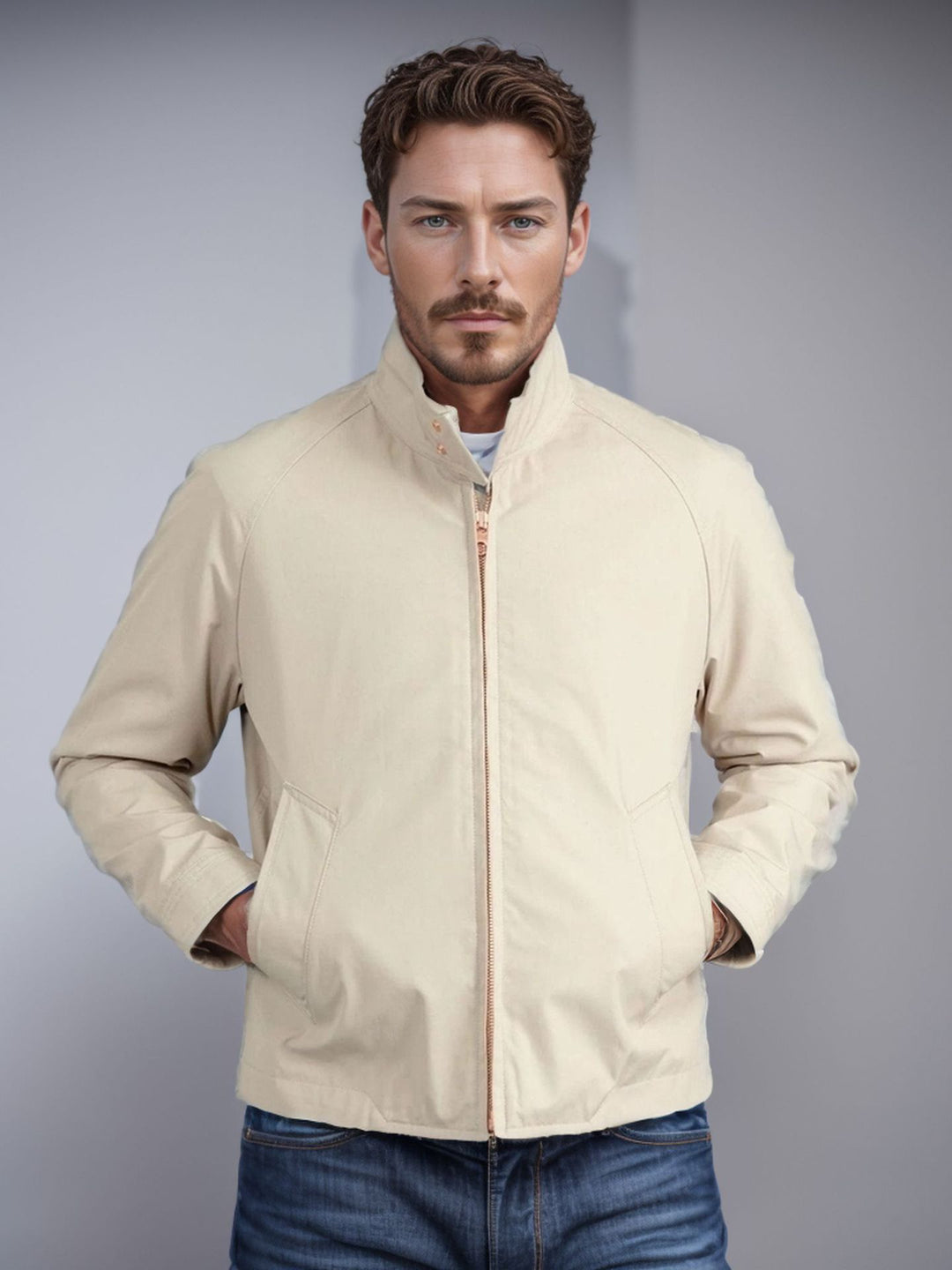 Herren sportliche Utility-Jacke mit wärmendem Innenfutter und stylischem Kragen EB