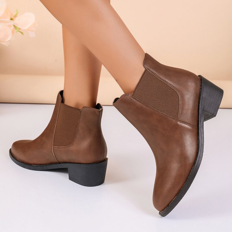 Damen Chelsea-Stiefeletten aus veganem mit elastischen Seiteneinsätzen EB