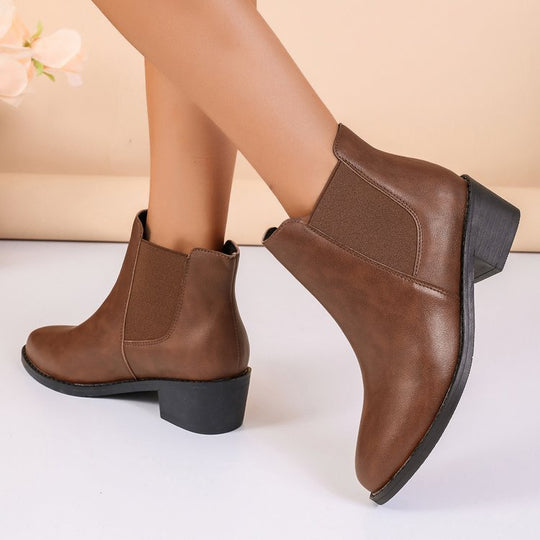 Damen Chelsea-Stiefeletten aus veganem mit elastischen Seiteneinsätzen EB