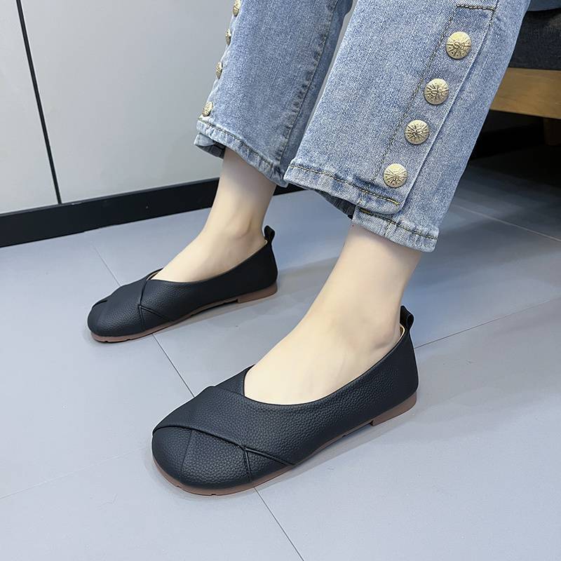 Damen Ballerinas mit modischem Kreuz-Design und bequemem Fußbett EB
