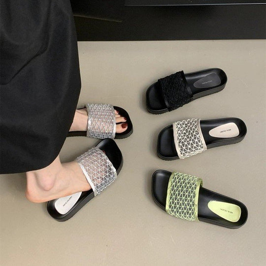 Damen modische Sandalen mit atmungsaktivem Netzdesign und rutschfester Sohle EB