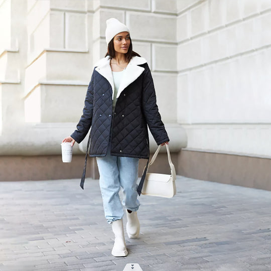 Damen gesteppte Wolljacke EB