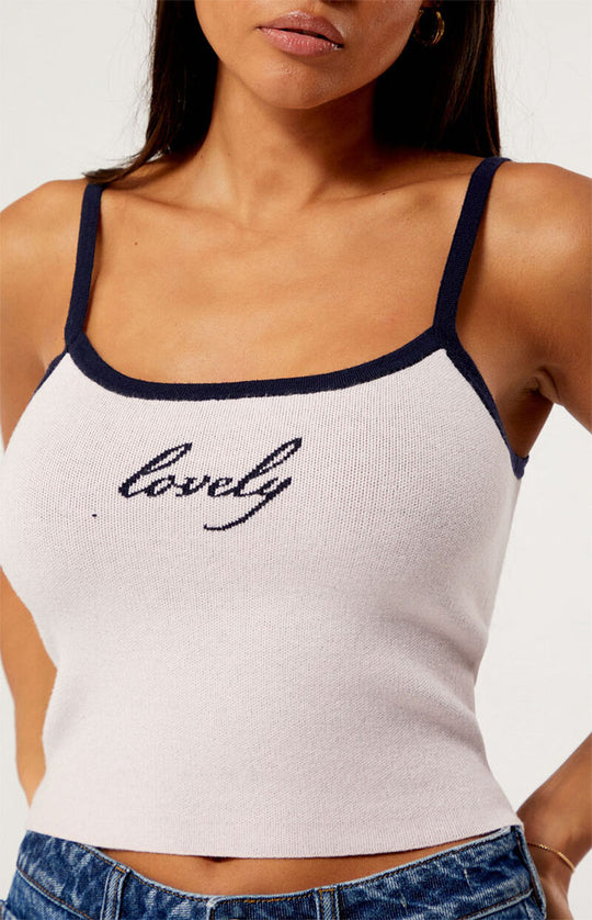 Damen Figurbetontes Crop-Top mit edlem Schriftzug EB