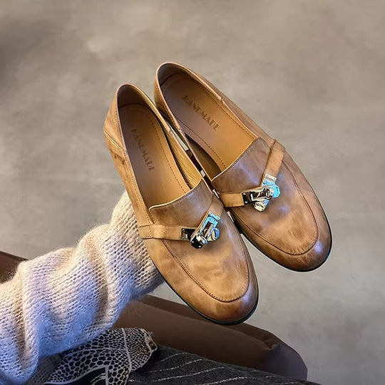 Damen Mokassins mit eleganter Schnallenverzierung EB