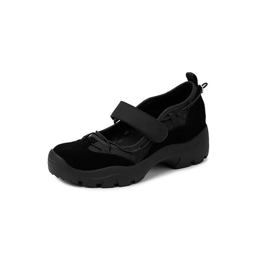 Damen modische Slipper mit verstellbarem Klettverschluss und robustem Sohlenprofil EB