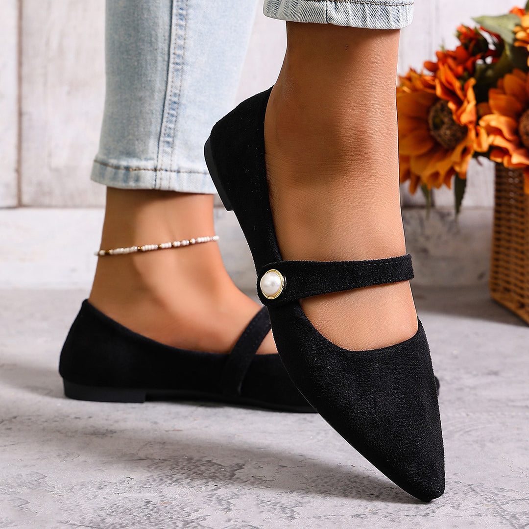 Damen Elegante Slingback-Ballerinas mit modischem Perlen-Detail EB