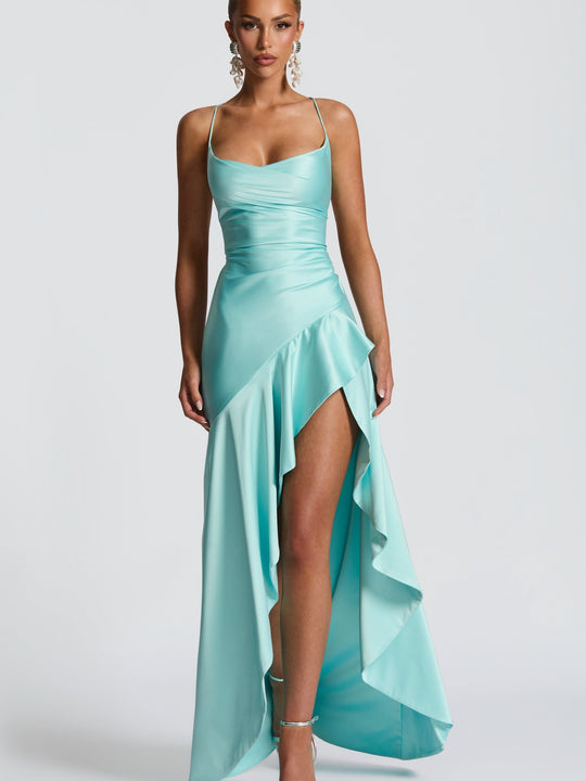 Damen Satin Abendkleid EB