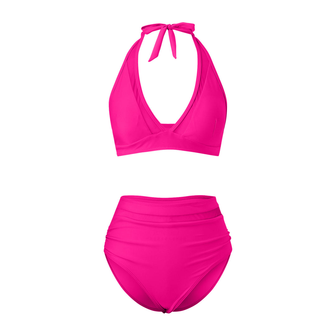 Damen Hochtailliertes Bademoden-Set mit stylischem Haltertop EB