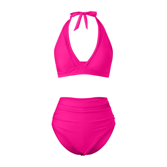 Damen Hochtailliertes Bademoden-Set mit stylischem Haltertop EB