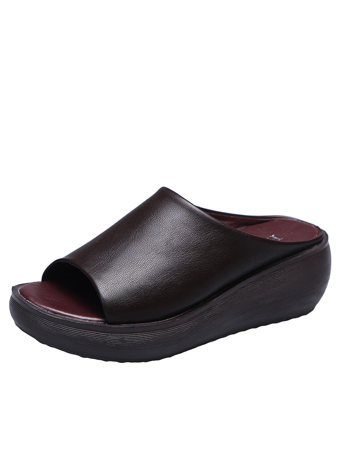 Damen Wedge-Pantoletten aus hochwertigem Leder EB