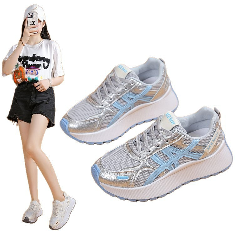 Damen Sportliche Freizeitsneaker mit atmungsaktivem Mesh-Obermaterial und rutschfester Sohle EB