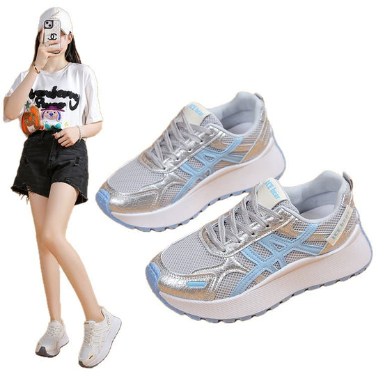 Damen Sportliche Freizeitsneaker mit atmungsaktivem Mesh-Obermaterial und rutschfester Sohle EB