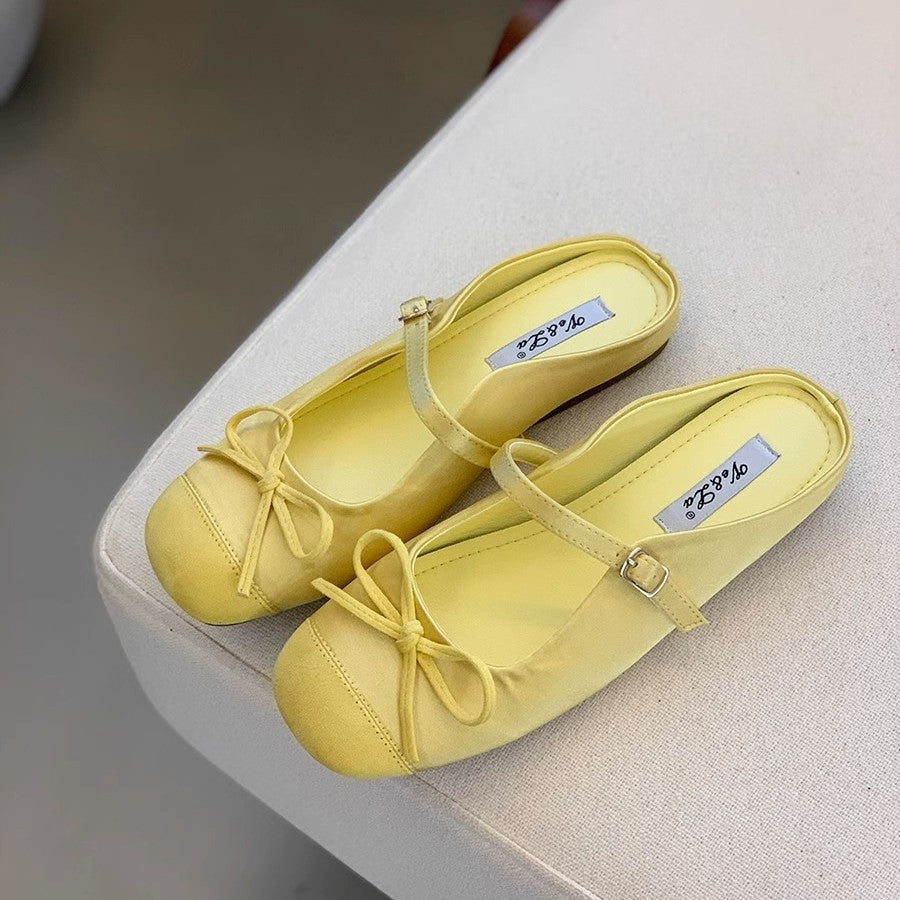 Damen Ballerinas mit modischem Riemchen und eleganter Schleifenapplikation EB