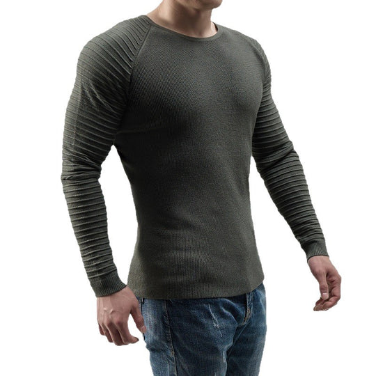 Herren modischer Strickpullover mit innovativer Rippstruktur EB
