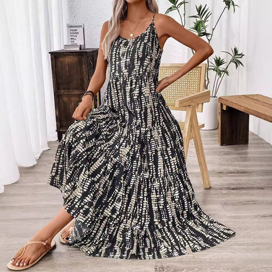 Damen Maxikleid mit elegantem Schnitt und fließendem Stoff EB