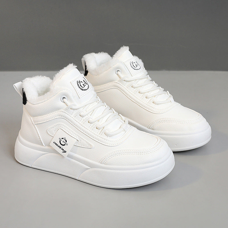 Damen modische Winter-Sneaker mit luxuriösem Kunstfell und rutschfester Sohle EB