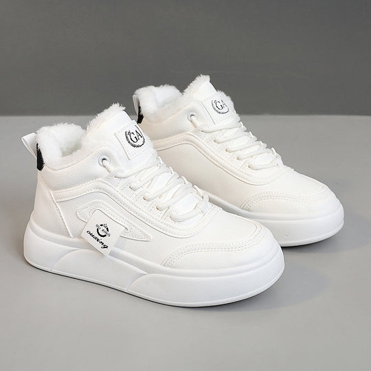 Damen modische Winter-Sneaker mit luxuriösem Kunstfell und rutschfester Sohle EB