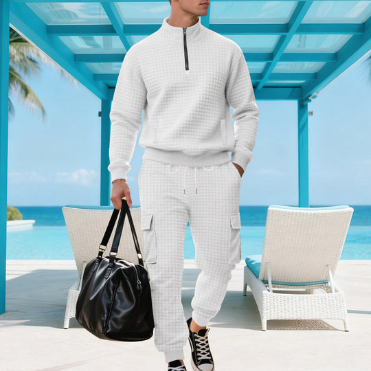 Herren Sportliches Ensemble mit Stehkragen und praktischen Cargotaschen EB