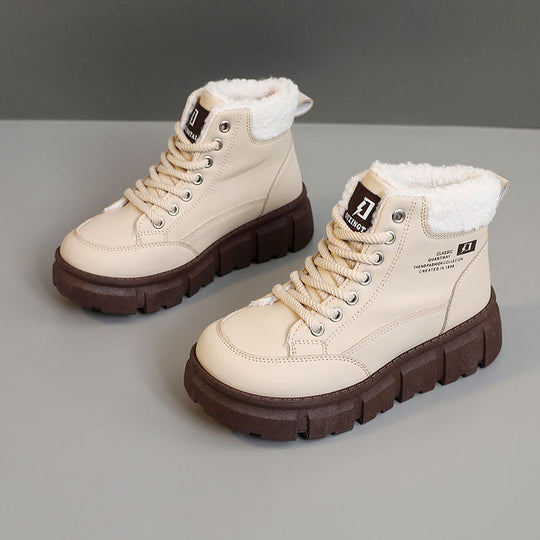 Damen Hohe Stiefel mit flauschigem Innenfutter und rutschfester Sohle EB