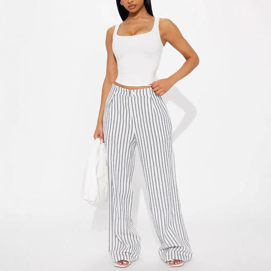 Damen Leichte und luftige Streifenhose EB