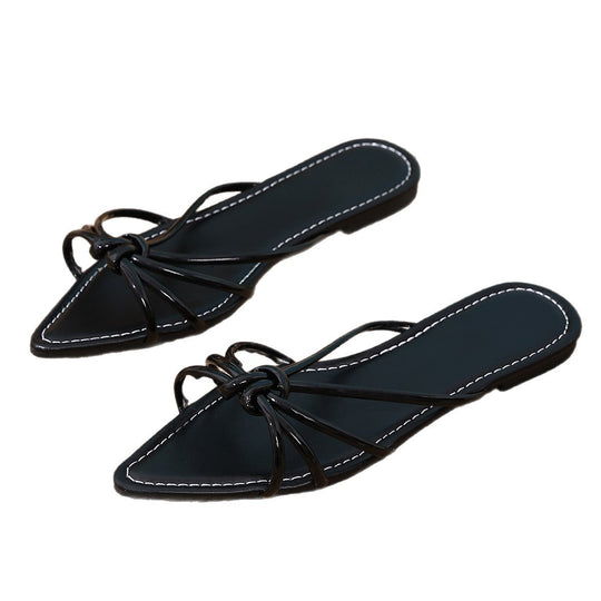 Damen trendige Sling-Sandalen mit eleganten Knotendetails EB