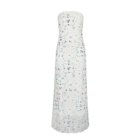 Damen Maxikleid im romantischen Spitzen-Look mit floralen Mustern EB