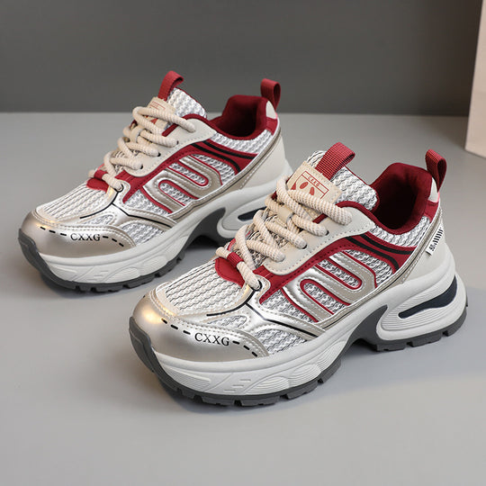 Damen sportliche Sneakers mit atmungsaktivem Obermaterial und stoßdämpfendem Design EB