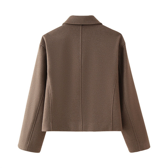 Damen Kurzjacke mit modernem Kragen und praktischen Reißverschluss EB