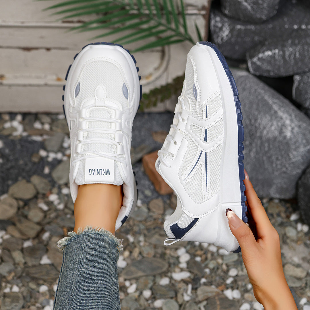 Damen Sportliche Sneaker mit atmungsaktivem Mesh-Obermaterial und rutschfester Sohle EB