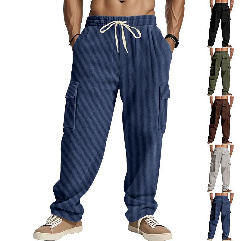 Herren nan weite Cordhose mit Cargotaschen und Tunnelzugbund EB