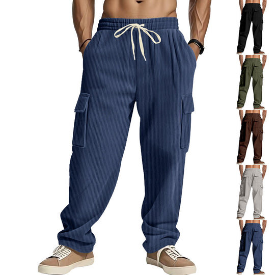 Herren nan weite Cordhose mit Cargotaschen und Tunnelzugbund EB