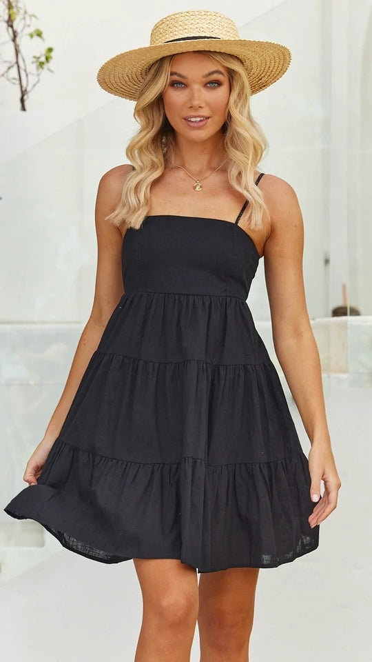 Damen Sommerliches Leinenkleid EB