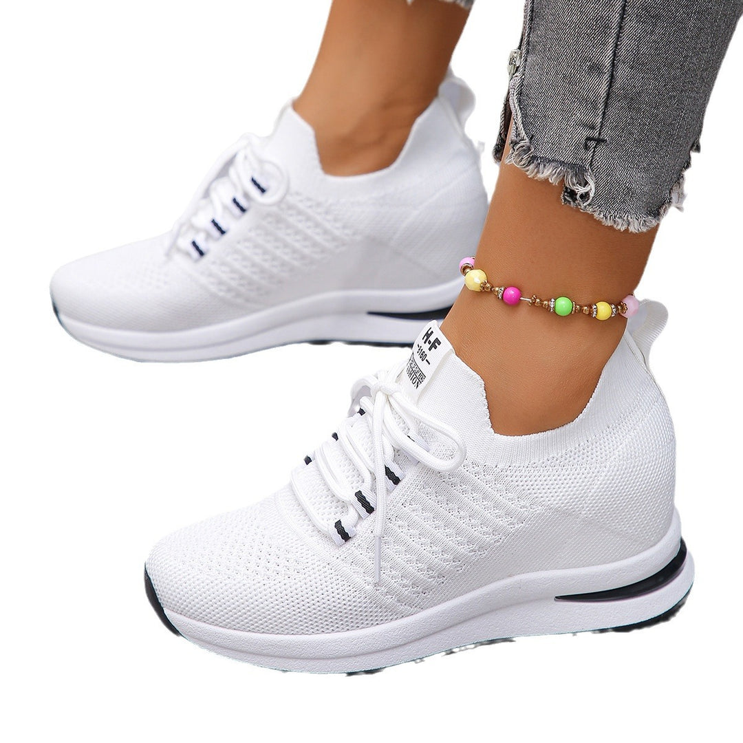 Damen Sportliche Sneaker mit atmungsaktivem Strickdesign und rutschfester Sohle EB