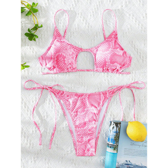 Damen Bikini mit raffiniertem Cut-Out Design und elastischen Bändern EB