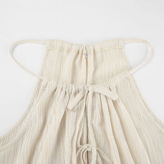 Damen luftiges Blusenkleid mit verstellbaren Trägern und Rüschendetails EB