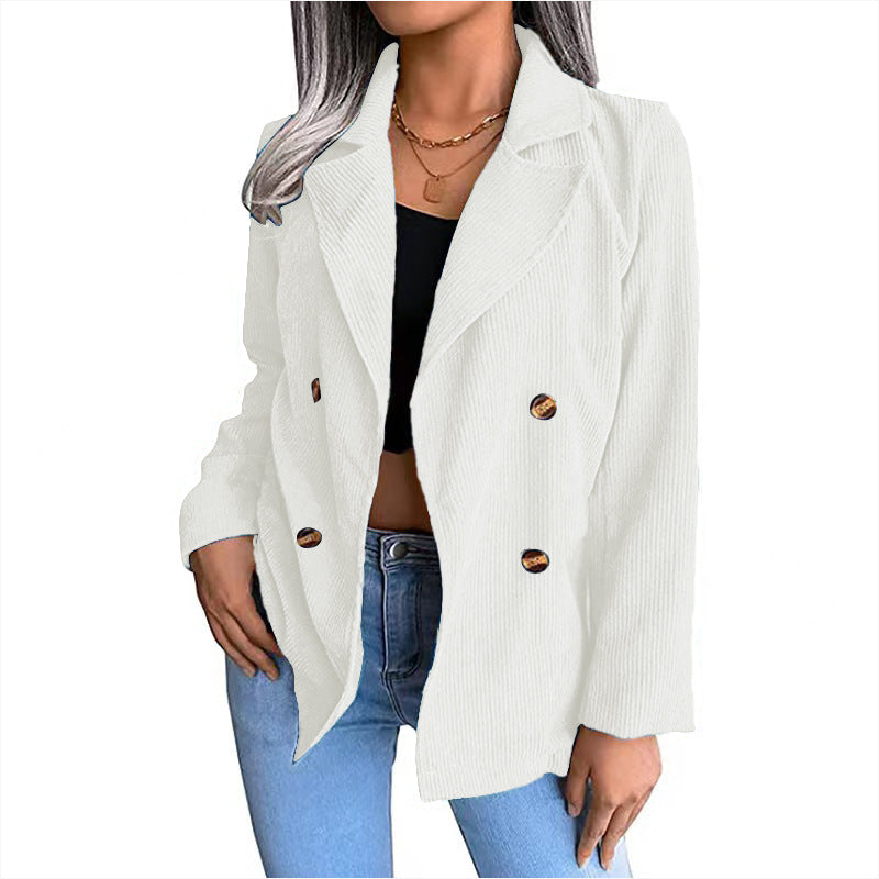 Damen Cord-Jacke mit doppelter Knopfleiste und modernem Schnitt EB