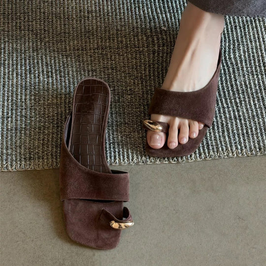 Damen Elegante Mules mit modischem Schnallenakzent EB