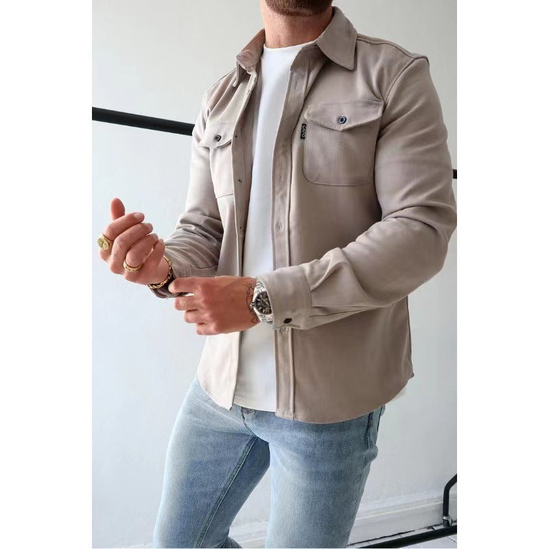 Herren Hemdjacke mit Brusttaschen und taillierter Passform EB