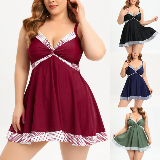Damen lässiges Schwimmdress mit elegantem Knotendesign EB