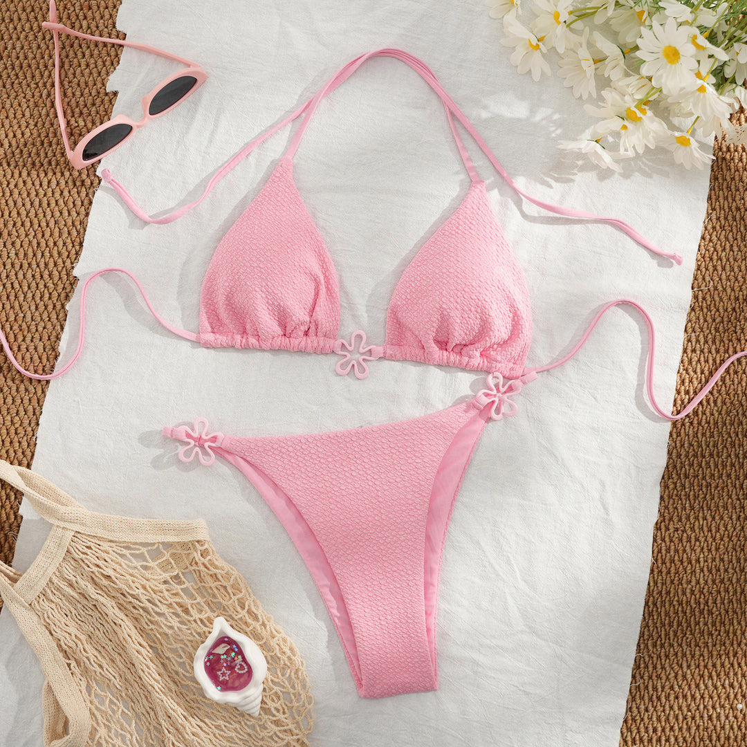 Damen Bikini-Set mit floralem Detail und hochwertiger Struktur EB